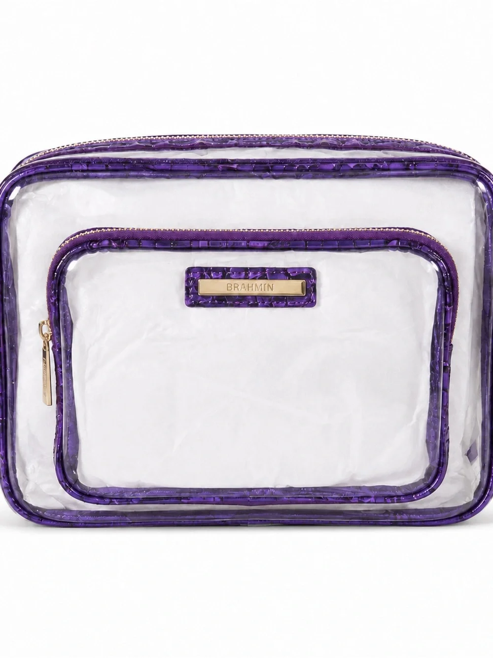 Brahmin Shea Royal Purple Seagate Clear Stadium Crossbody Bag New